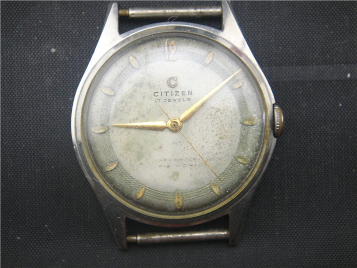The old antique cloth plate CITIZEN male mechanical watch is very crisp when the core 3ADJ76662 goes away