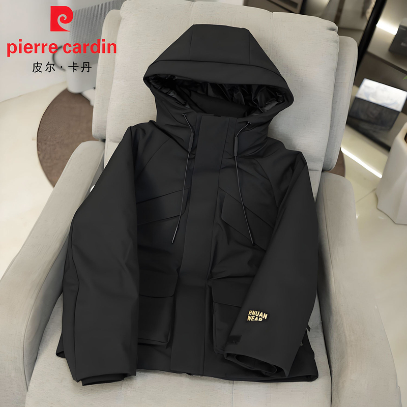 Pierre Cardin Style Black Gold Goose down Jacket for Men and Women, Parka, Same Style as Yang Mi, Short Ski Jacket Pierre Cardin Style Black Gold Goose down Jacket for Men and Women, Parka, Same Style as Yang Mi, Short Ski Jacket