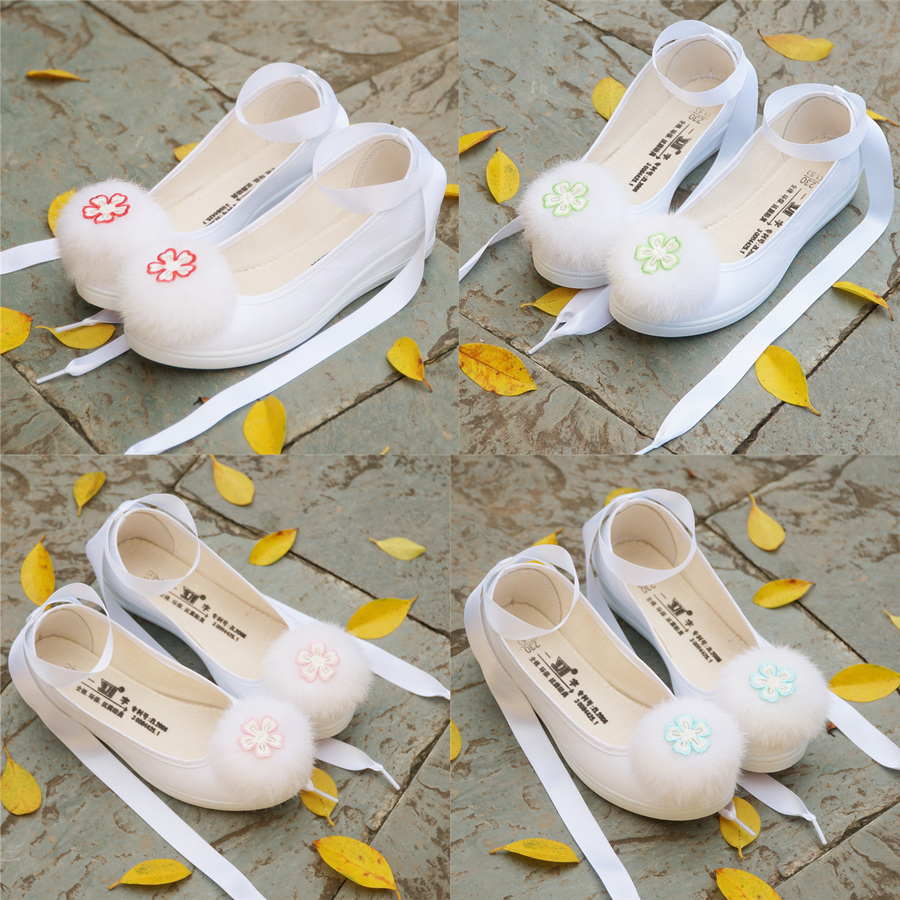 Phong cách cổ xưa cải tiến giày Hanfu nữ trăm trang phục phù hợp với học sinh Giày vải trắng đế mềm gắn với cos cổ điển giầy cao cổ nữ