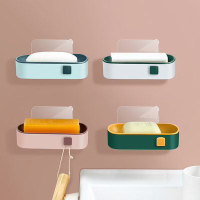 【居家必备】免打孔浴室双层加厚肥皂盒