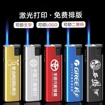 Metal shell new alloy full box explosion-proof disposable windproof lighter customized with printed advertising