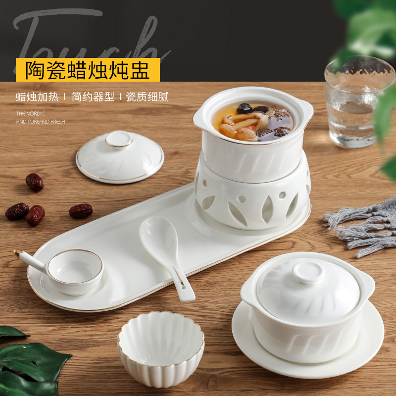 Phnom Penh Palace Bird's Nest Bowl Dessert Bowl Stew Mugs Soup Mugs with Cover Stewed Egg Bowl Double Ear Stew Jars Home Hotel