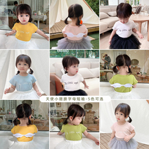Young Yo-yo Girl Short Sleeve T-shirt 2022 Summer New Children Foreign Air Cartoon Wings Half Sleeve Blouse Baby Clothes