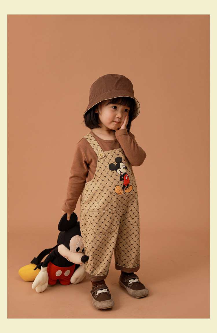 Дисней, детский ретро износостойкий комбинезон, повседневные брюки, штаны, Дисней Микки Маус, в корейском стиле yoehyaul/幼悠 
