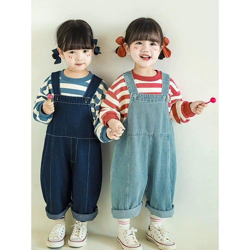 Модные детские демисезонные штаны, джинсы, свободный крой