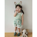 Летнее милое детское мультяшное платье, комплект, короткий рукав, свободный крой