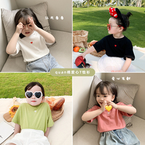 Young Yo-yo Children Summer 2022 New Blouses Baby Cartoon Half Sleeve T-shirt Little Girl Foreign Air Short Sleeve Undershirt