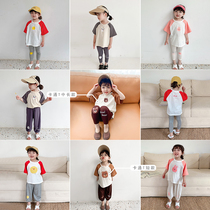 Young children short sleeves T-shirt foreign air cartoon printed blouses girl babys undershirt summer dress 2022 new