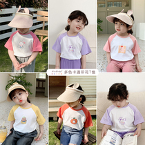 Young Yo-yo Girl Summer 2022 New Cartoon Blouse Women Baby Foreign Air Insert Shoulder Sleeves Short Sleeve Loose Pure Cotton T Shirt