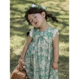 Летнее милое детское мультяшное платье, комплект, короткий рукав, свободный крой