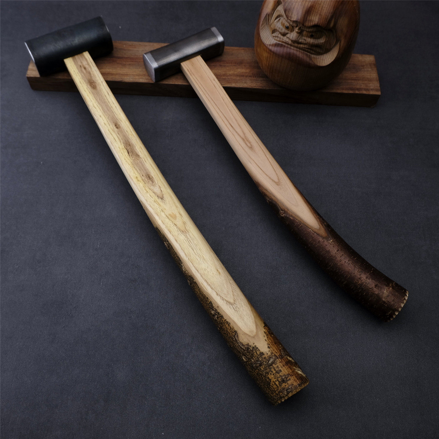 Custom log cranks of the masculine wooden carved hammer hammer hammer, Japanese Hashikuki, Sixuangkok Quartet Damo