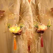 Ancient Wind Jade Rabbit Lotus Lamp Diy Luminous Rabbit Lantern Materials Bag Hanfu Matching Dress Childrens Hand Palace Lamp