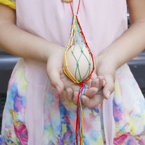 Standing Summer End Afternoon Egg Pocket Colored Mesh Pocket Egg Pocket Pure Handmade Egg Mesh Finished Children Hanging Neck Universal