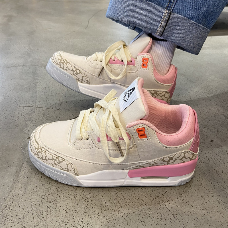 2025 Spring Ins Girly Cherry Blossom Pink Air-Cushioned Sneakers Versatile White Student Soft Girl Basketball Running Shoes