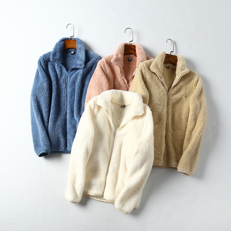 SW744 long velvet fleece zipper jacket 2020 autumn and winter new women's long-sleeved plush jacket