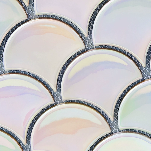 Белый фантомный шкала рыб Большой шестигранный мозаичный мозаичный мозаичный