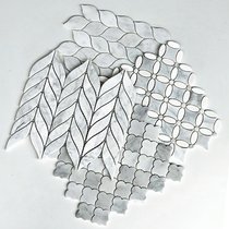 Jiafen white stone mosaic special-shaped personality leaves background wall card white marble shower head wall tiles