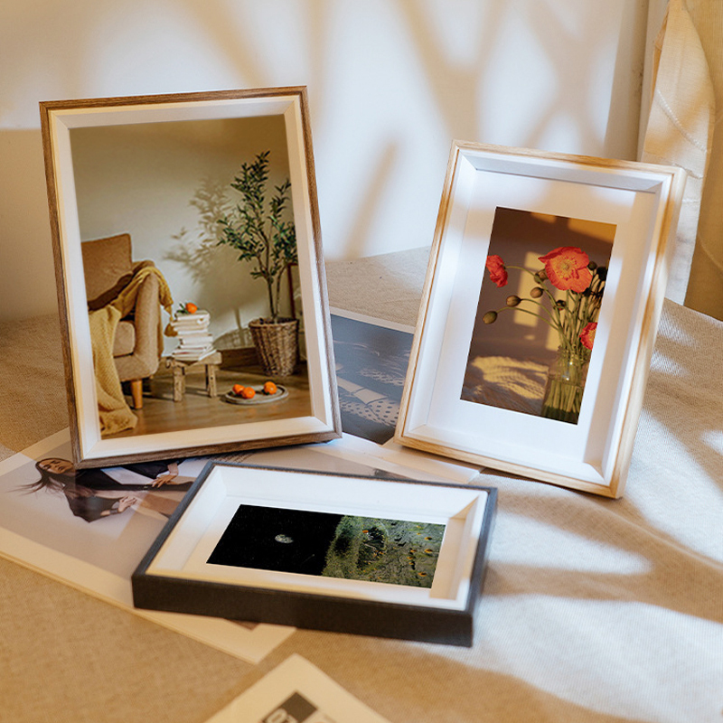 Simple Solid Wood Photo Frame Stand, High-End Feel, 6-Inch, 7-Inch, 8-Inch, A4, A3, A2, A1, A0, Photo Studio Wedding Photos, Children's Wall-Mounted Picture Frame
