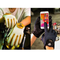 Spot uglyBROS retro motorcycle leather Harley Rider riding knitted mesh touch screen deerskin gloves