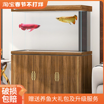 Fish tank living room large ultra-white glass home aquarium new smart high-end screen Chinese style landscaping without changing water