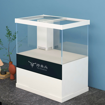 Living room small ultra-white glass fish tank home 2021 new custom turtle tank integrated bottom filter desktop landscaping