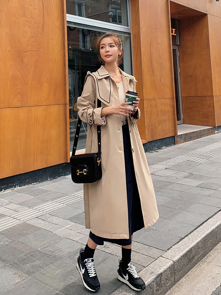 Lecea Alice windbreaker women's mid-length British style 2022 spring new high-end atmospheric small coat