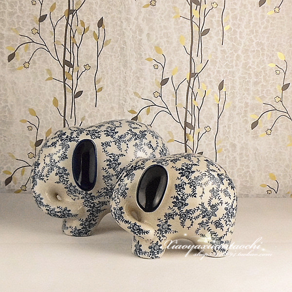 Chinese pastoral blue and white hand-painted ceramic cracked glaze mother and child like neoclassical postmodern home accessories decoration - Taobao