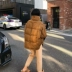 Hoa hậu 77 2020 mùa thu đông mới sản phẩm ấm áp cả mùa đông dễ thương chú vịt nhỏ màu vàng xẻ ngắn áo khoác - Xuống áo khoác