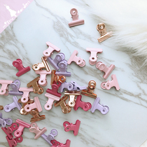 milky garden ins girl heart cute pink metal iron clip small object ticket folder storage