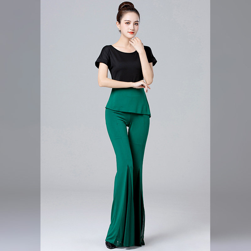 Body Training Clothing Women Suit Milk Silk Horn Pants Elegant Gift Instrument Walk Show Up and Dance Practice Utiliti women Summer