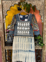 Thai handmade tie-dye embroidery heavy vintage long skirt