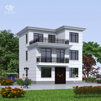 New Chinese-Style Modern Two-And-A-Half-Story Rural Self-Built Villa Design and Construction Drawings, Three-Story Small Villa Floor Plan