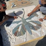 Уличная вилла, антикварная нескользящая мозаика, ископаемые