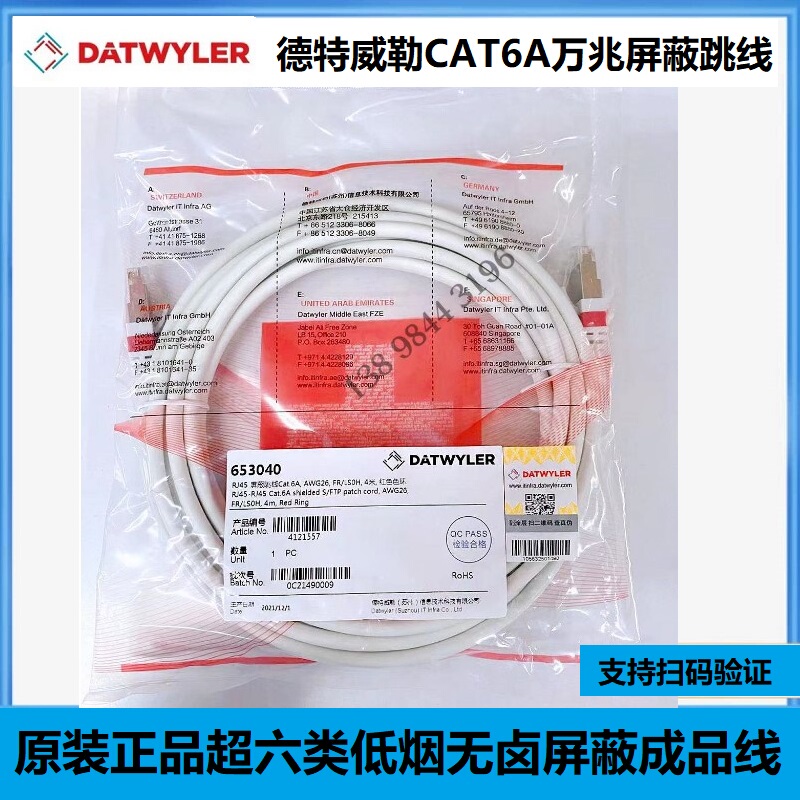 Delweil Category 6 Super 2.4m 5.1m /15 Shielded Network Cable Cat6A 10g S/Ftp Double Shielded Jumper