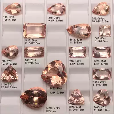 Natural pink Morgan Stone Cherry pollen orange powder naked stone ring Oval water drop triangle heart shape can be inlaid ring