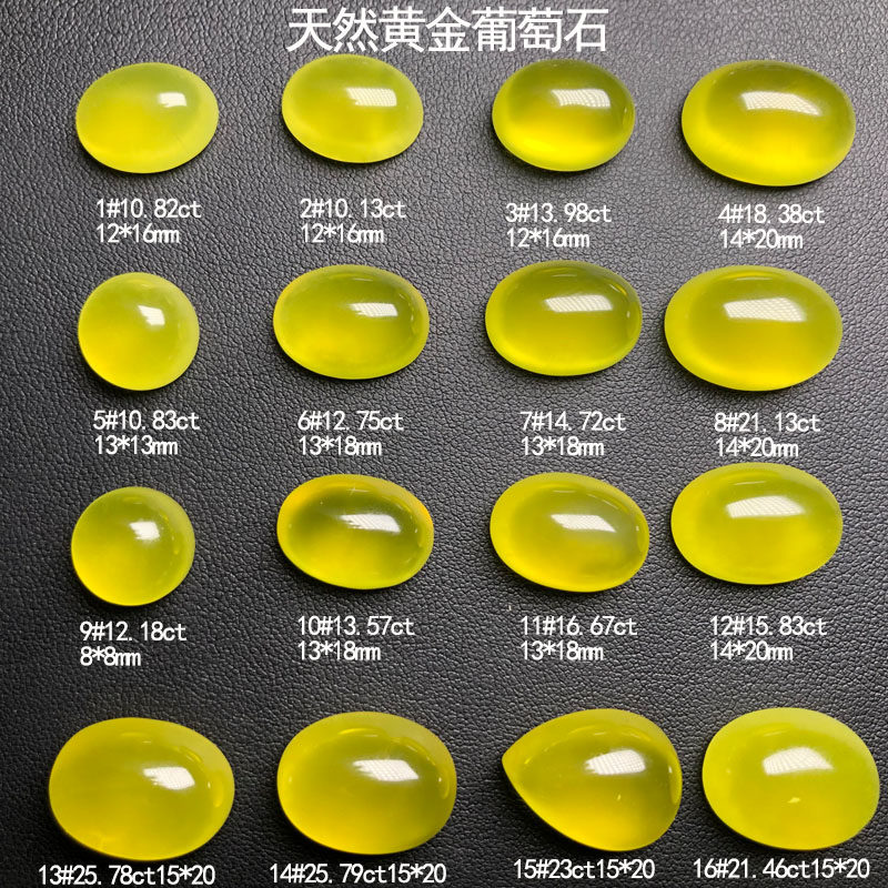 Australian natural ice gold grape bare stone interface egg surface fluorescent yellow-green can be inlaid ring pendant - Taobao