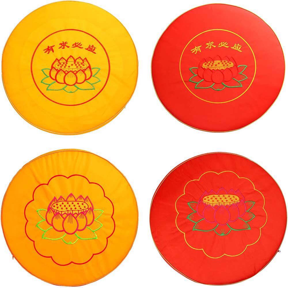 Pass the mat of the lotus on the knees of the pearl cotton meditation mat and knock on the cushion