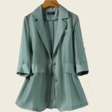 Зеленая летняя куртка, костюм для отдыха, защита от солнца, оверсайз