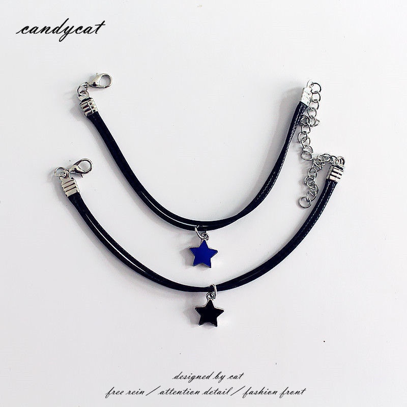 Couple Bracelets, a Pair of Japanese and Korean Five-Pointed Star ins Bracelets, Versatile Star-Themed Friendship Bracelets, Personalized Adjustable Bracelets for Men and Women