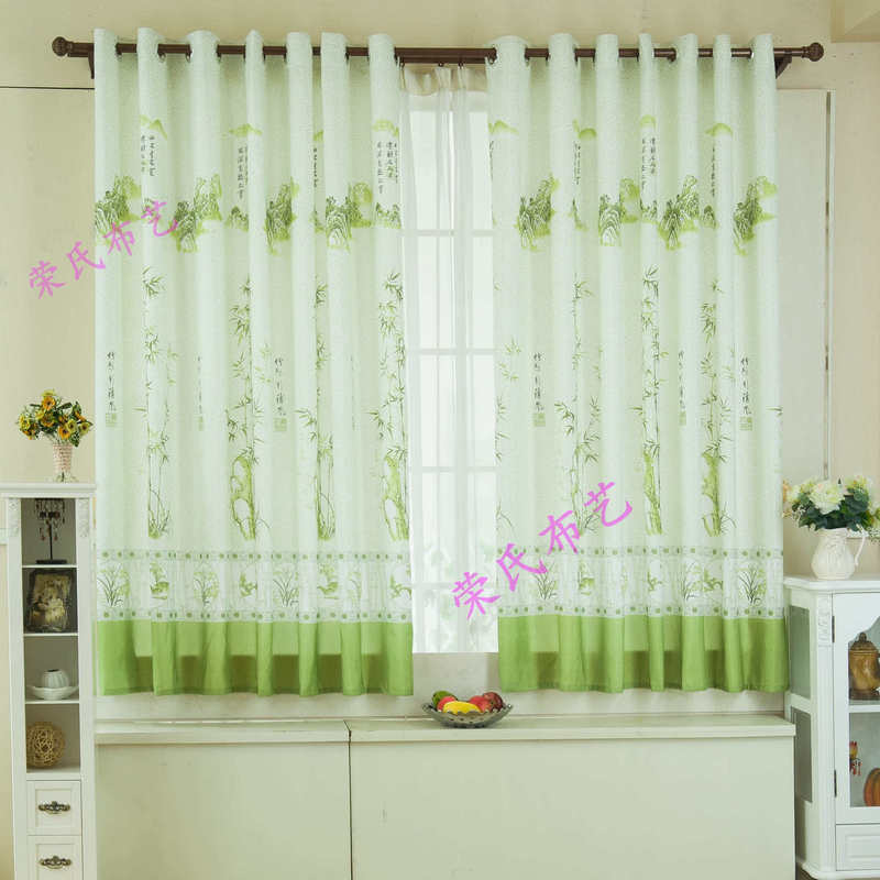 Finished Curtains, Half-Length Two-Piece Curtains, Open-Ended Curtains for Dormitory and Bathroom, Short and Thin Curtains for Partitioning