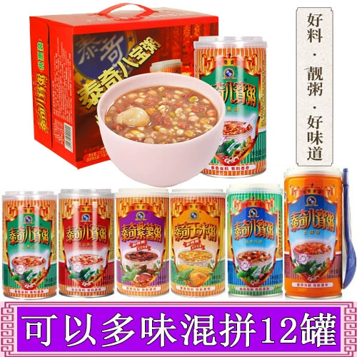 泰奇 Восемь сокровищников Оригинальные ароматы установлены 370 г*12 банок с большим баночным бобовым ароматным соусом фиолетовый картофельный каша быстрая каша