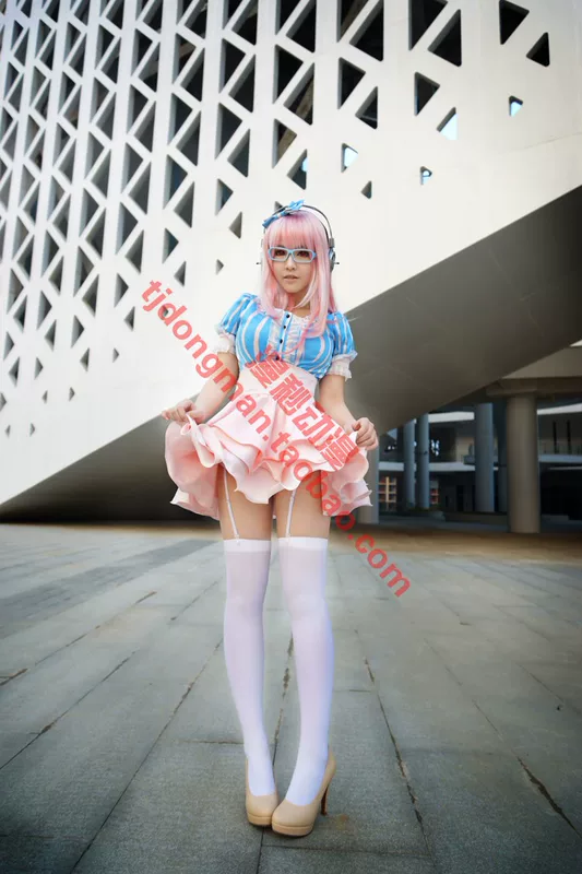 Супер Сони Блю и Уайт Поющих НИко Соус COSPLAY Настройка Понимание аниме одежда парик настройка