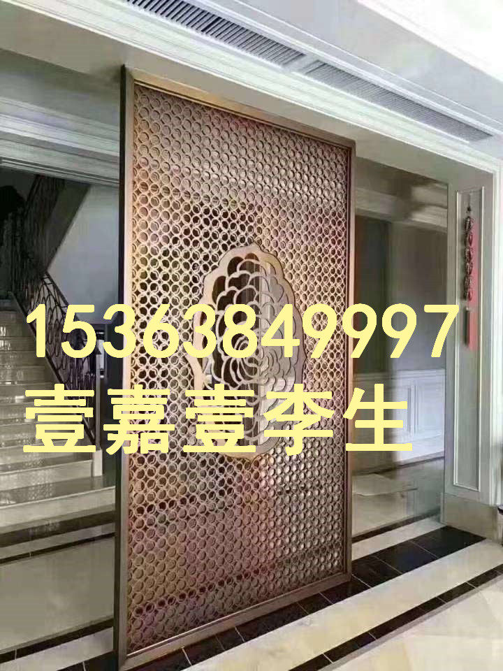 Private custom-made lattice, electroplated stainless steel screen, luxury TV wall rose gold carved partition for direct supply