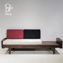 帕雅古木中古沙发床实木沙发床原创设计侘寂风沙发家用