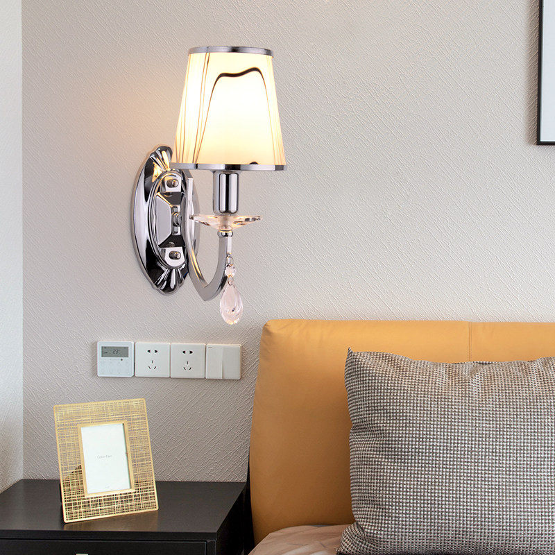 Bed head bedroom wall lamp Creative led Warm simple modern living room double-headed background wall European balcony aisle