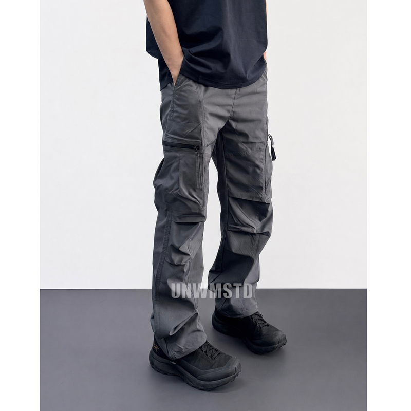 Unwm Summer Outdoor Hiking Multi-Pocket Adjustable Waist Functional Softshell Men's Tactical Pants Vibe Work Pants
