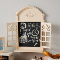 American retro fake window wall decoration rack home balcony wall decoration rack wall hanging blackboard small house