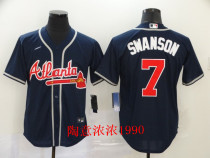 Atlanta Braves 7#SWANSON Warriors new baseball uniform men