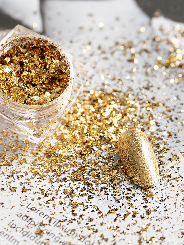 Japanese Style Nail Art New Platinum Powder Shell Fragments Fireworks Colored Foil Powder Thin Laser Dazzling Platinum Glitter Powder