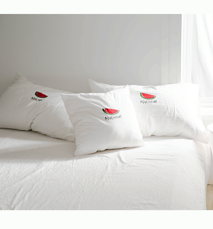 Giặt bông in vỏ gối Bộ đồ giường mới ôm gối ôm bông cotton đơn gối tựa lưng sofa gỗ